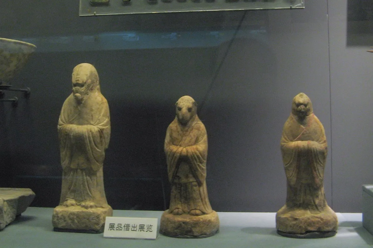 Tang dynasty stone figurines representing animals of the Chinese zodiac