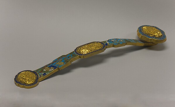 Ruyi scepter made with cloisonné enamel and gilt bronze